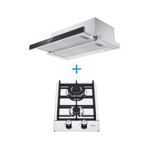 2 Burner Gas Hob & Telescopic Range Hood Combo A | Compact ODM Kitchen Appliance Set