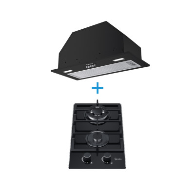 2 Burner Gas Hob & Built In Range Hood Combo B | Compact ODM Kitchen Appliance Set
