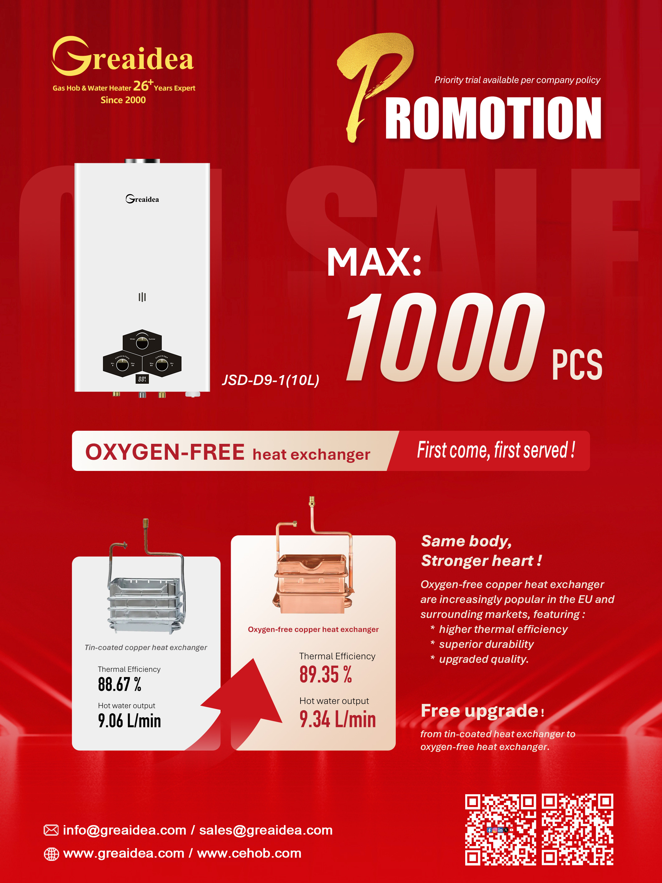 Greaidea's gas water heater promotion