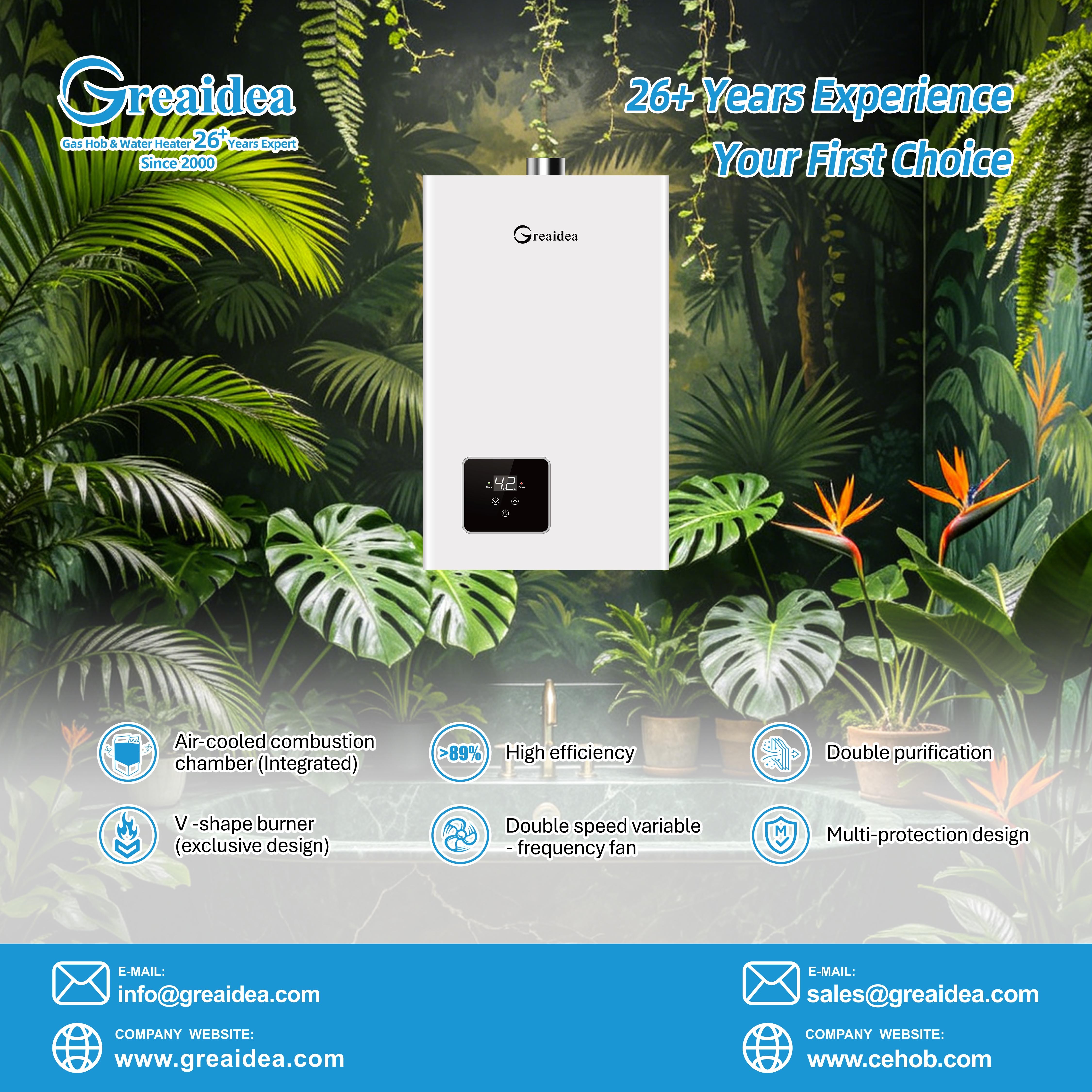 Greaidea's best tankless gas water heater fot Bazil market