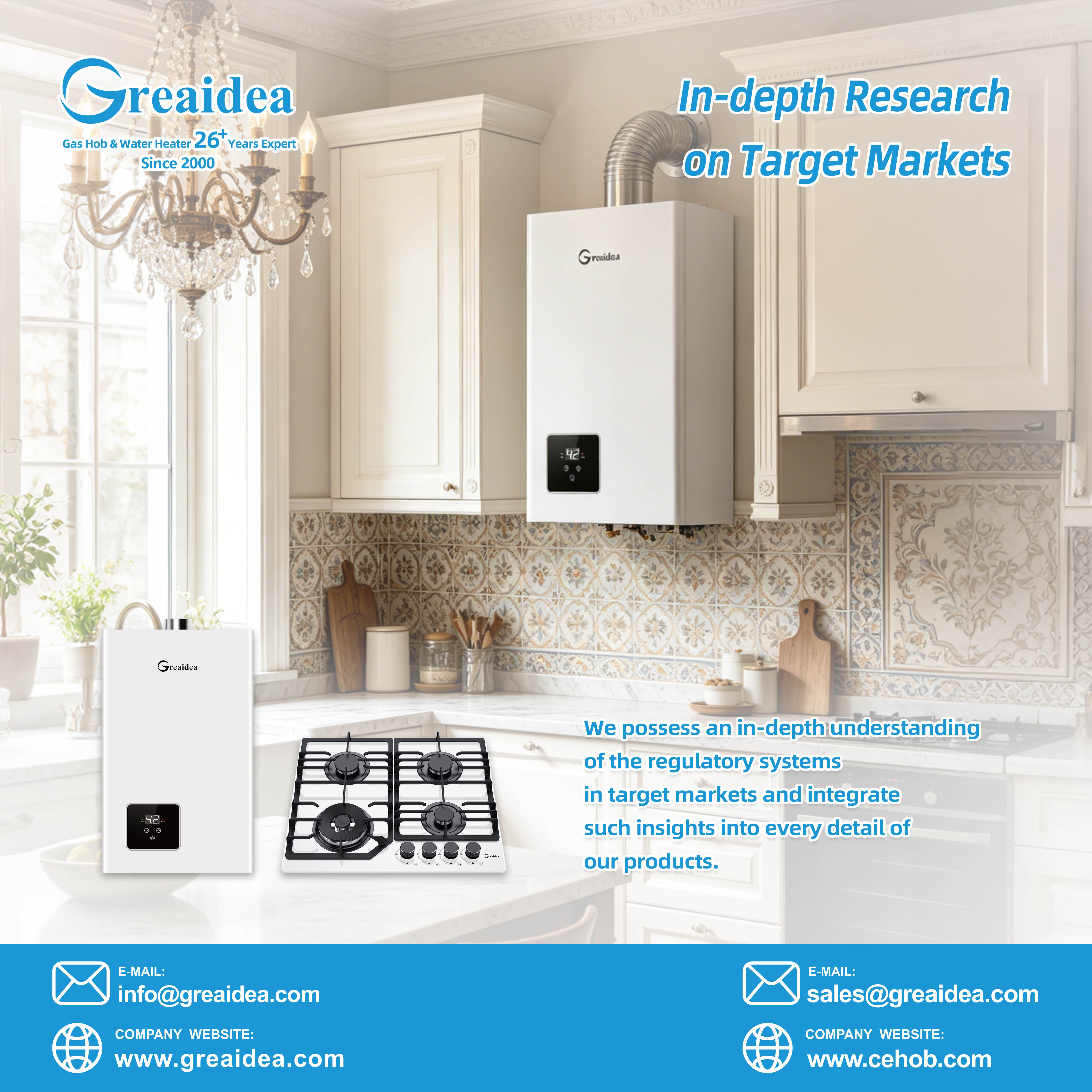 Greaidea offers ODM & OEM gas appliance solutions for different markets.