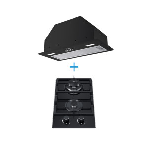 2 Burner Gas Hob & Built In Range Hood Combo B | Compact ODM Kitchen Appliance Set