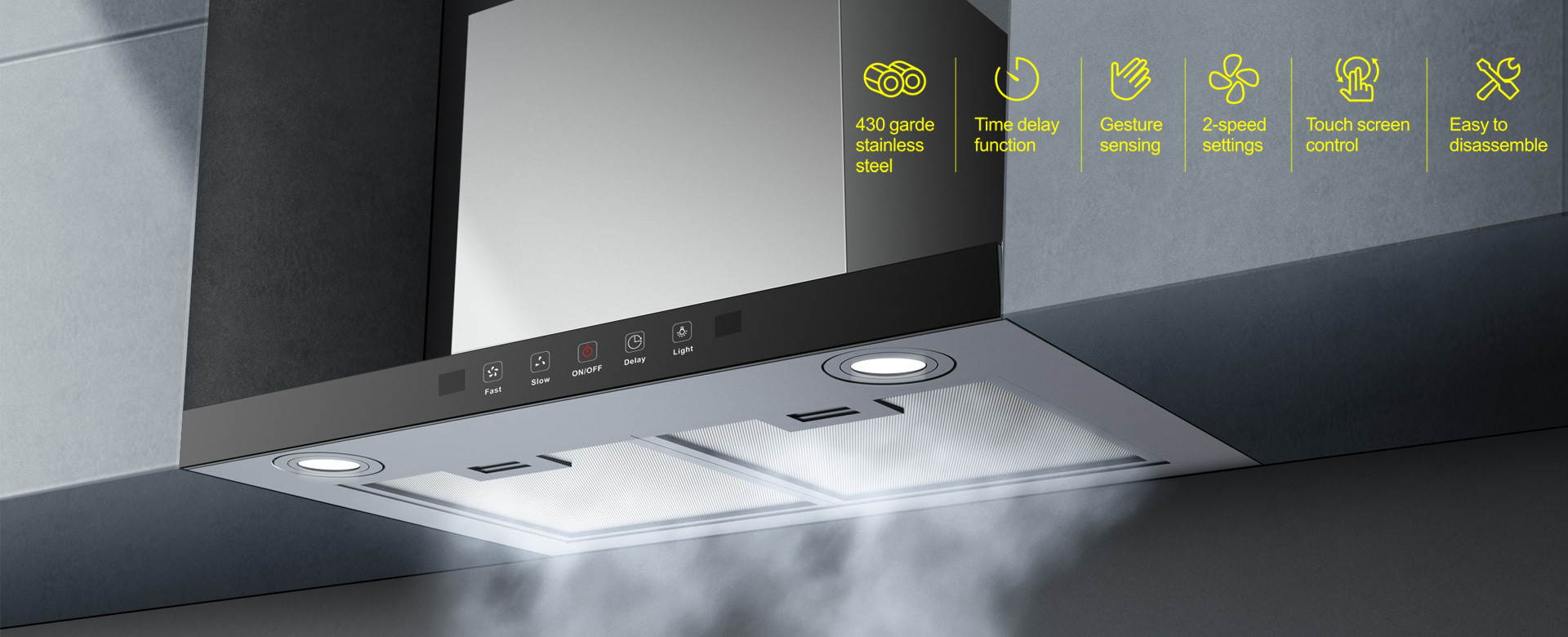Greaidea's T shape stainless steel range hood