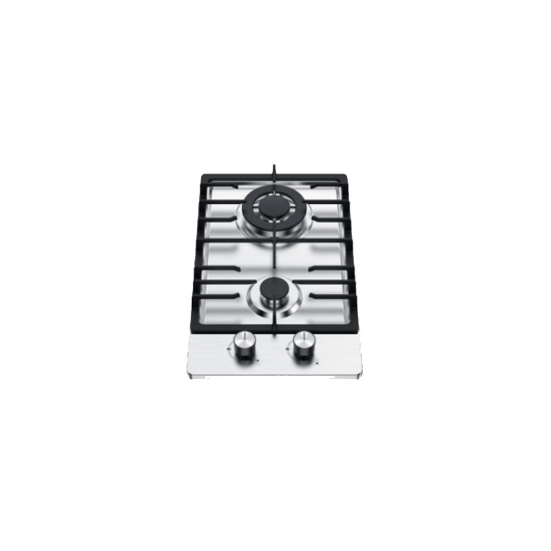 Greaidea's 2 burner stainless steel gas hob features big cast iron pan support