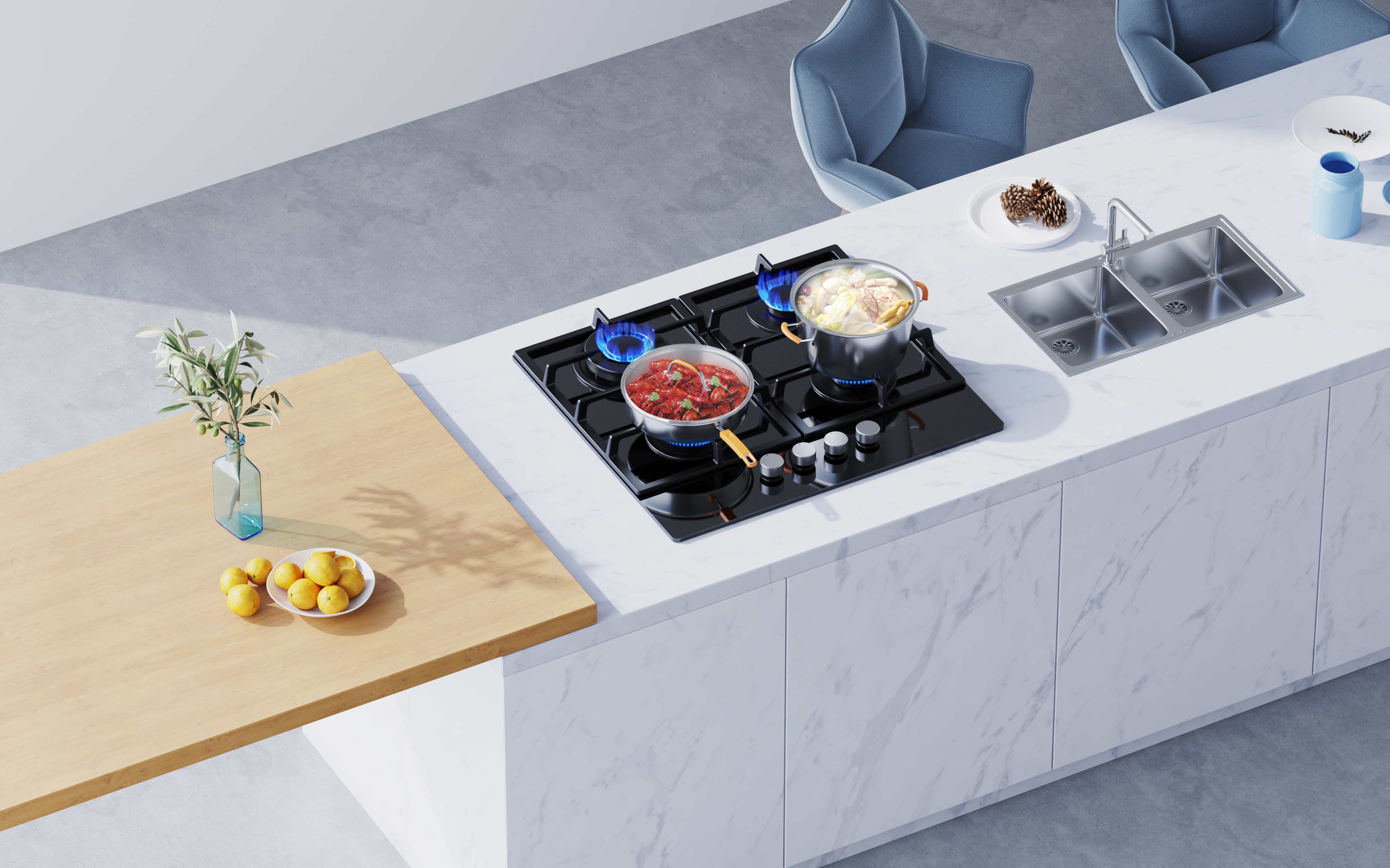 Application scenarios of Greaidea’s 4-burner glass gas hob