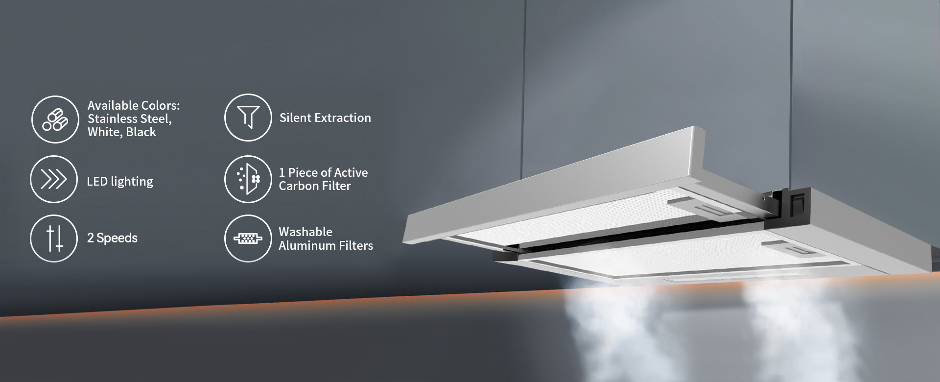 Greaidea's telescopic exhaust range hood