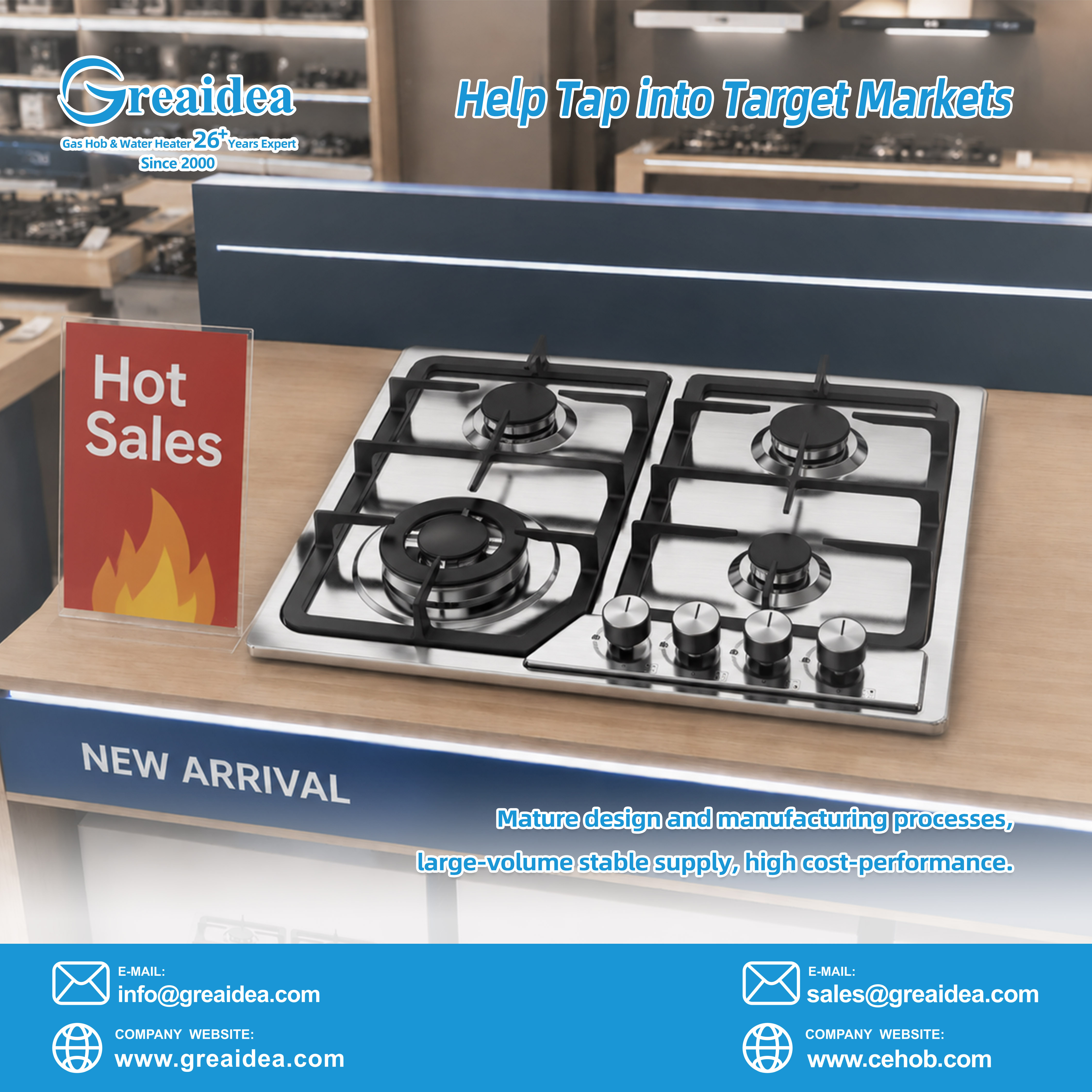 hotsale 4 burner gas hob