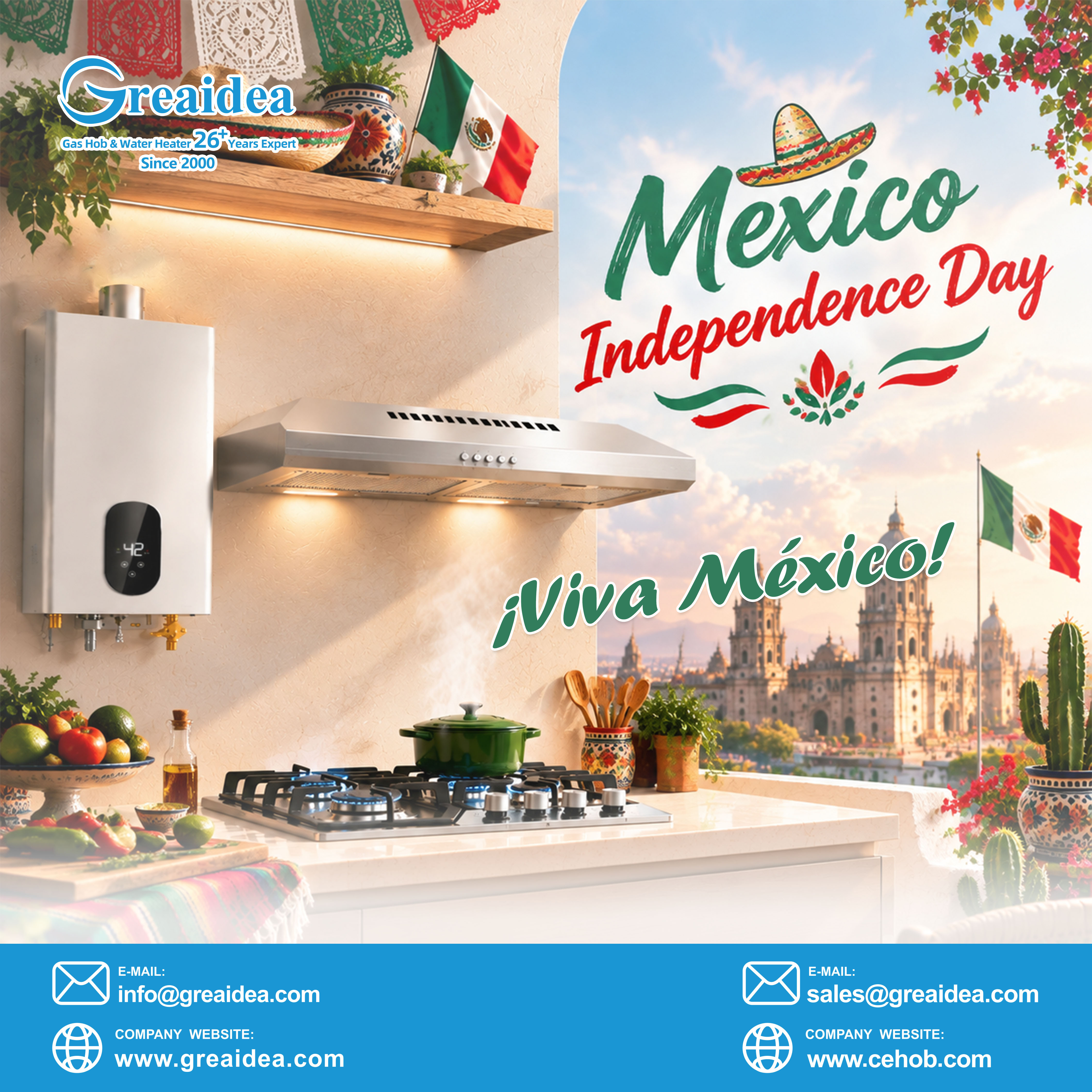Celebrating Mexico's Independence Day: Greaidea's Continued Commitment to the Mexican Gas Appliance Market
