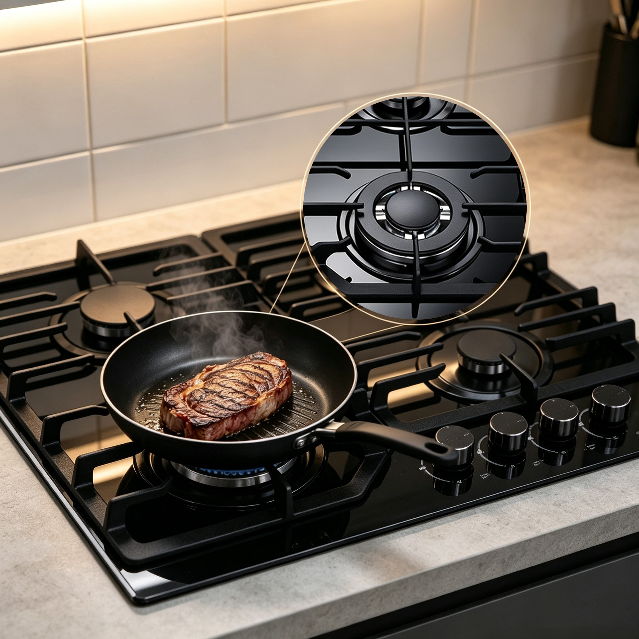 glass gas hob