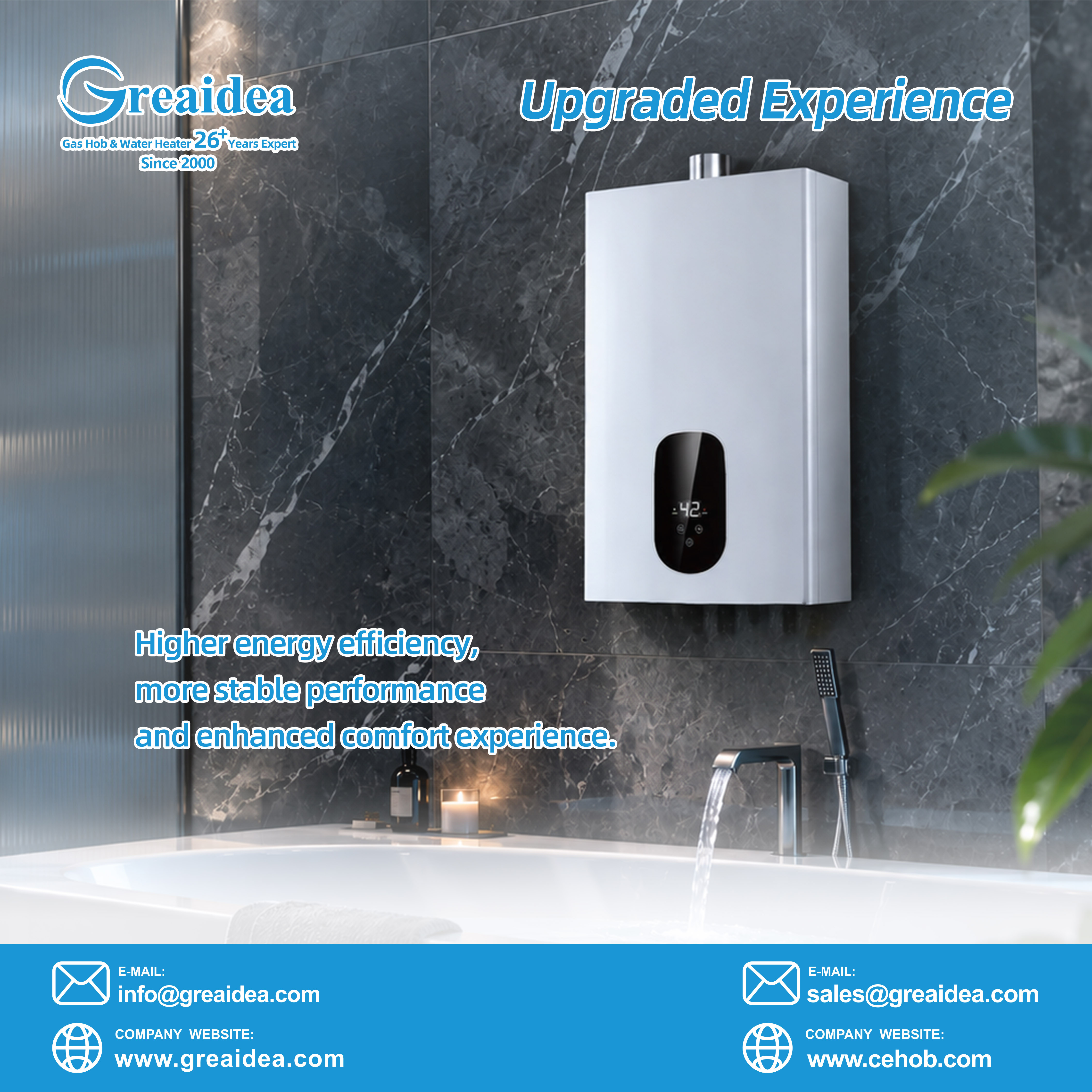 Greaidea's air-cooled gas water heater