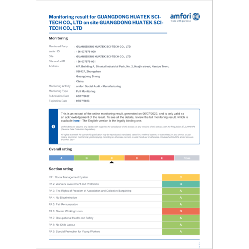 Kitchen appliance production base was awarded BSCI