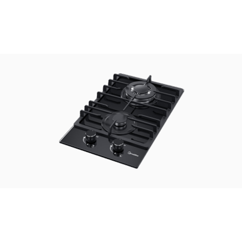 Greaidea's 2 burner glass gas hob features cast iron pan support