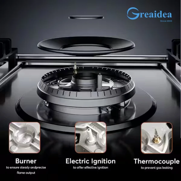 Газовая варочная панель Greaidea использует горелку SABAF
