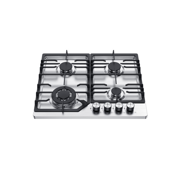 Greaidea's 4 burner glass gas hob with cast iron pan support.