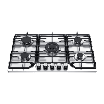 Placa de gas de acero inoxidable de 5 quemadores MGBS-765T | 760 mm