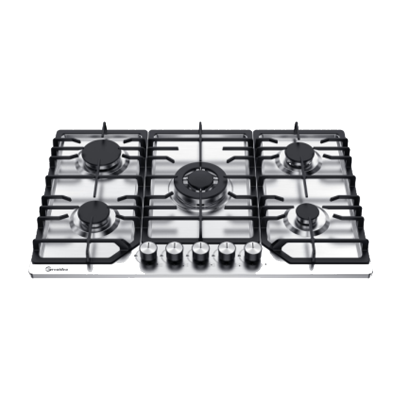 Placa de gas de acero inoxidable de 5 quemadores MGBS-765T | 760 mm