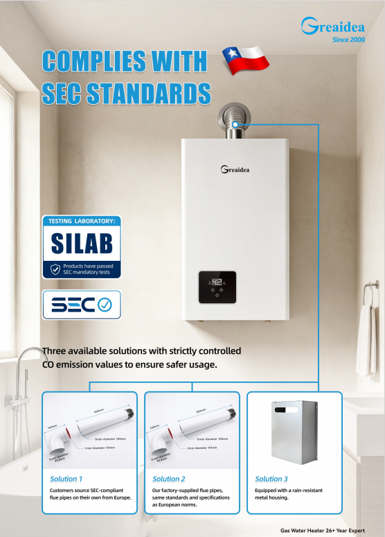 Greaidea's gas water heater has obtained SEC certification.