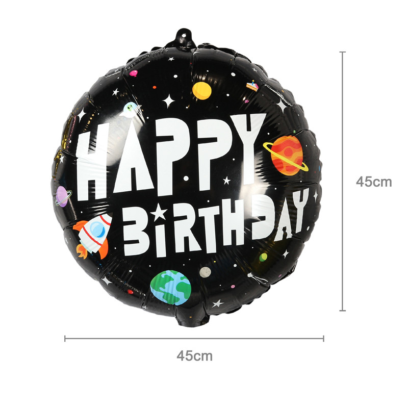 Black Happy Birthday Foil Balloon
