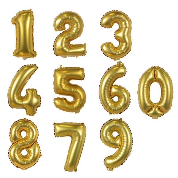 Number Balloons Wholesale | Golden Aluminum Foil Balloons for Birthday Party