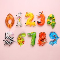Animal Number Balloons for Kids Party Decorations | 0-9 Foil Balloons for Birthday Party