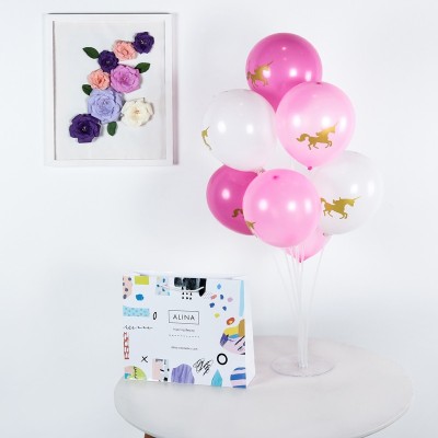 Ballons en latex licorne en gros | Fournisseur de ballons assortis roses blancs pour filles