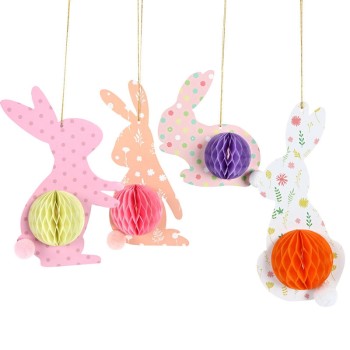 Bunny Honeycomb for Easter Party Ornaments | Easter Themed Party Kits Wholesale