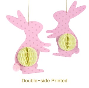 Lapin en nid d'abeille pour les ornements de fête de Pâques | Vente en gros de kits de fête à thème de Pâques