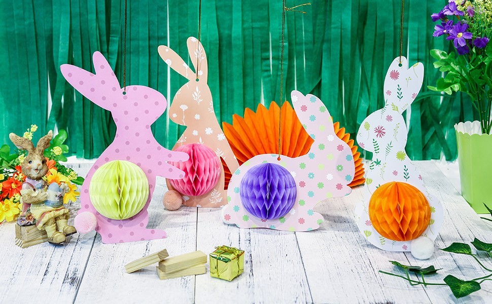 bunny honeycomb decor