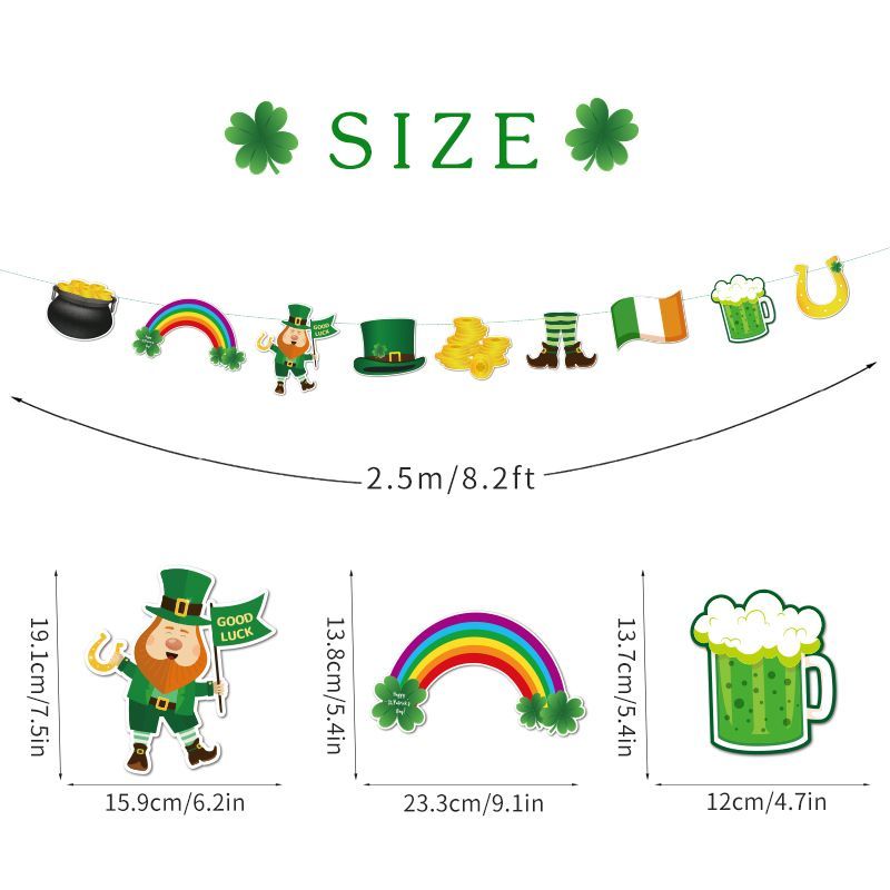 size of Shamrock Hanging Banner