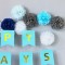 Pennant Banners for Boys Party Decor | Baby Blue Happy 100 Day Themed Party Supplies Wholesale