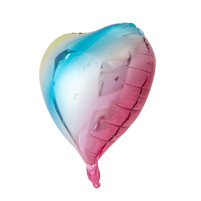 colorful gradient heart foil balloon