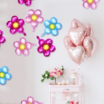Flowers Balloons for Baby Shower Happy Birthday Party | Five Petal Foil Colorful Balloons Supplier