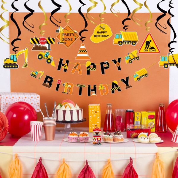 Wholesale Construction Birthday Party Supplies | Construction Trucks Themed Party Supplies for Boys