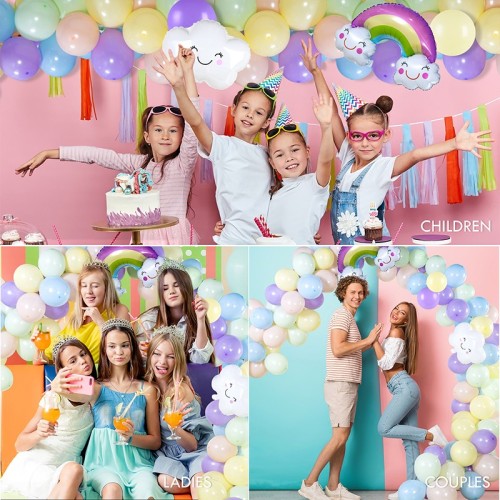 Arc de Ballons Macaron pour Filles | Fournisseur de décorations de fête d'anniversaire de douche de bébé arc-en-ciel pastel
