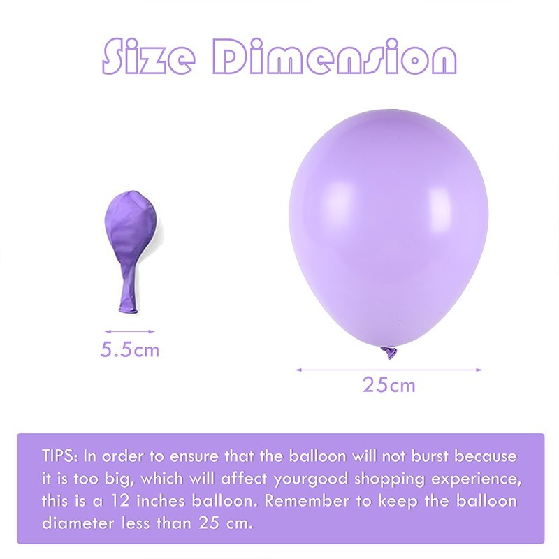 dimension of macaron latex balloon