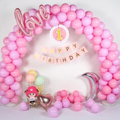Kit d'arche de guirlande de ballons roses en gros pour les décorations de fête d'anniversaire de filles
