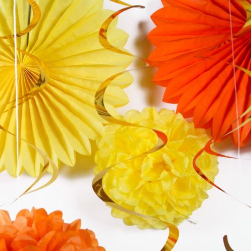 Give Thanks Banner Paper Fans Hanging Swirls | Kit de décorations de fête de Thanksgiving en gros