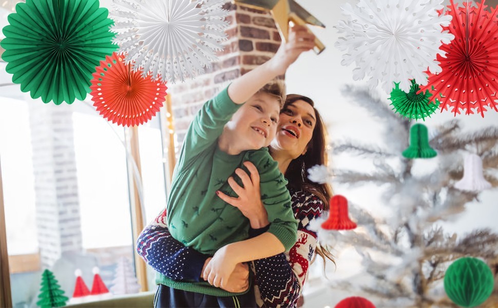 Christmas hanging honeycomb decorations