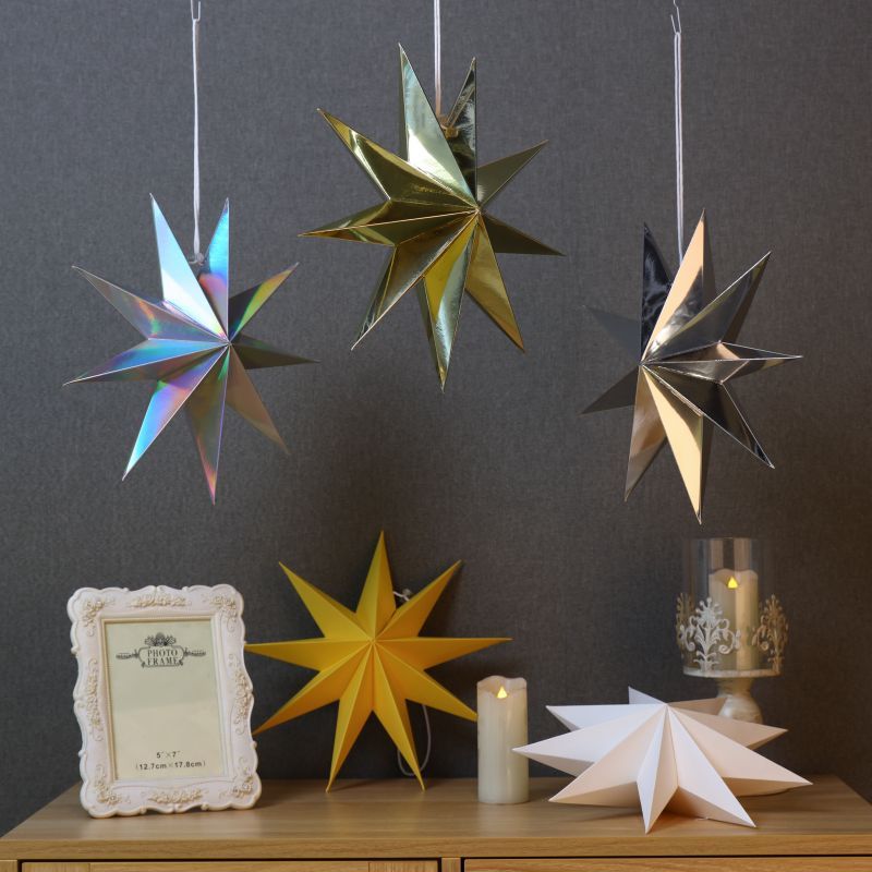 9 pointed paper star lanterns