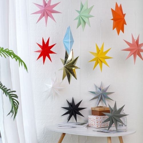 Großhandel 9 spitze Papiersternlaternen für Weihnachtsfeiertags-Geburtstagsfeier-Feier-Dekor
