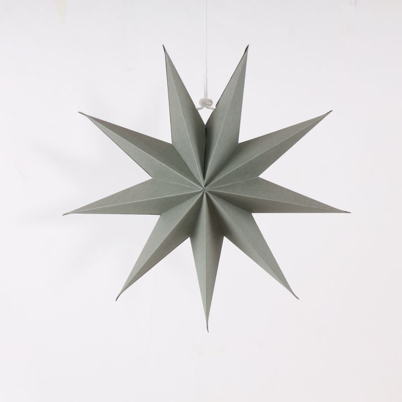 gray 9 pointed paper stars