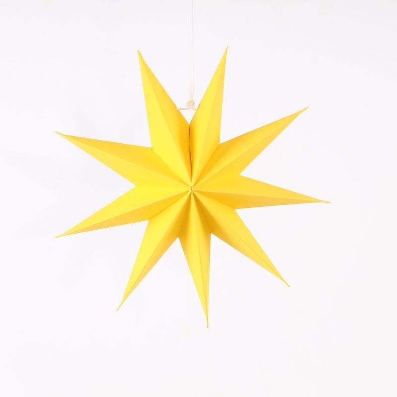 yellow 9 pointed paper stars