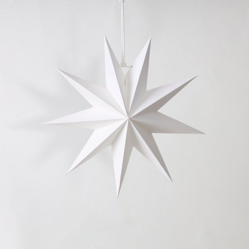 white 9 pointed paper stars