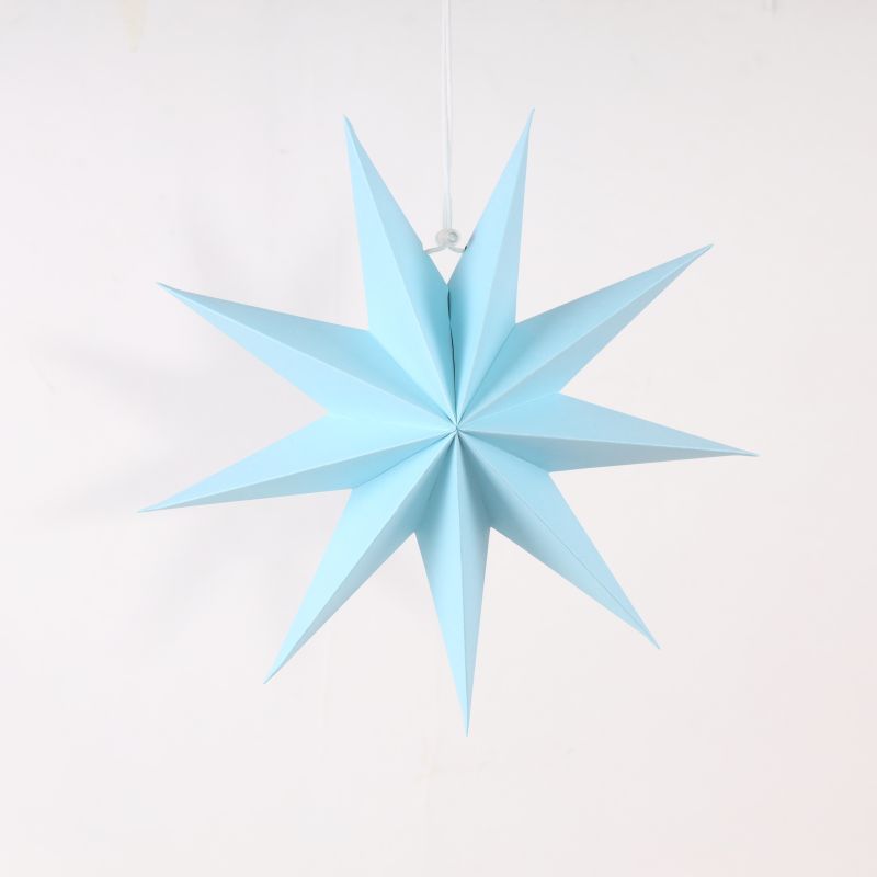 blue 9 pointed paper stars