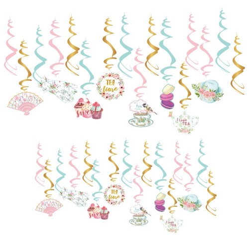SUNBEAUTY Tea Party Suspendus Swirl Décorations pour Thé Thème Baby Shower Filles Anniversaire Décor Fournisseur