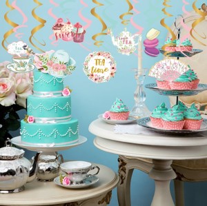 SUNBEAUTY Tea Party Suspendus Swirl Décorations pour Thé Thème Baby Shower Filles Anniversaire Décor Fournisseur