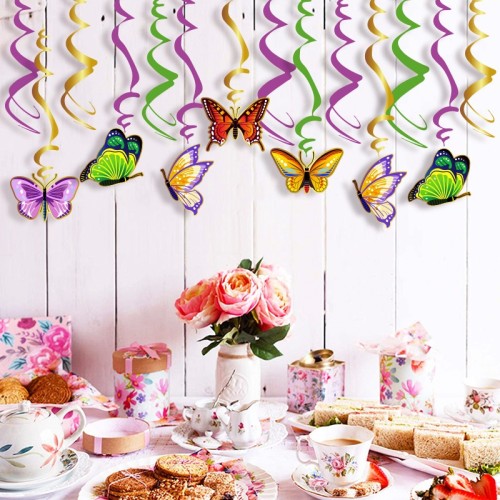 Papillon Suspendu Tourbillons Décorations pour Tea Party Baby Shower Filles Anniversaire Décor Fournisseur