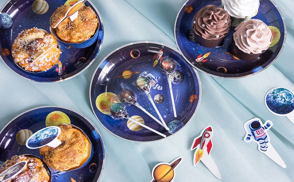 outer space paper plates