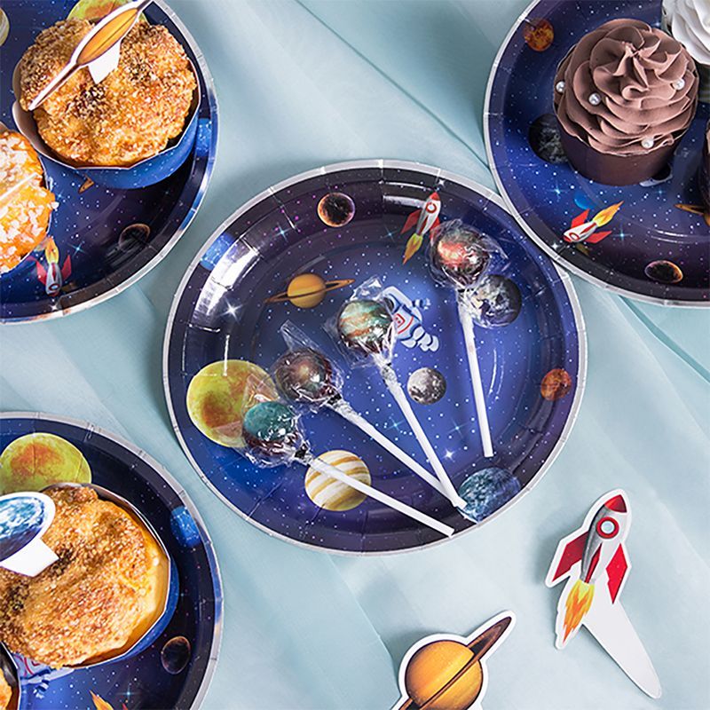 outer space party plates