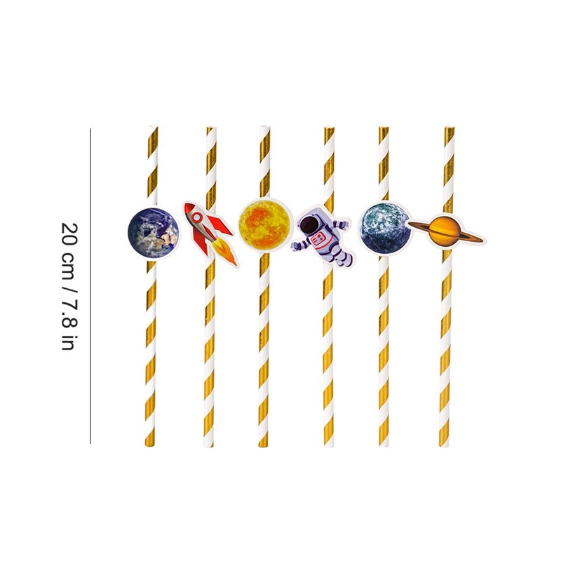 outer space party straws